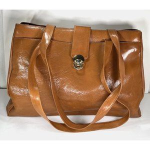 Dillards Vintage  Briefcase Brown Italian Leather Multi Compartment - Distressed